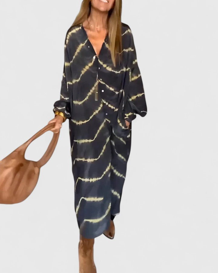 Amelie™ | Elegantní Boho Pruhované Maxi Šaty