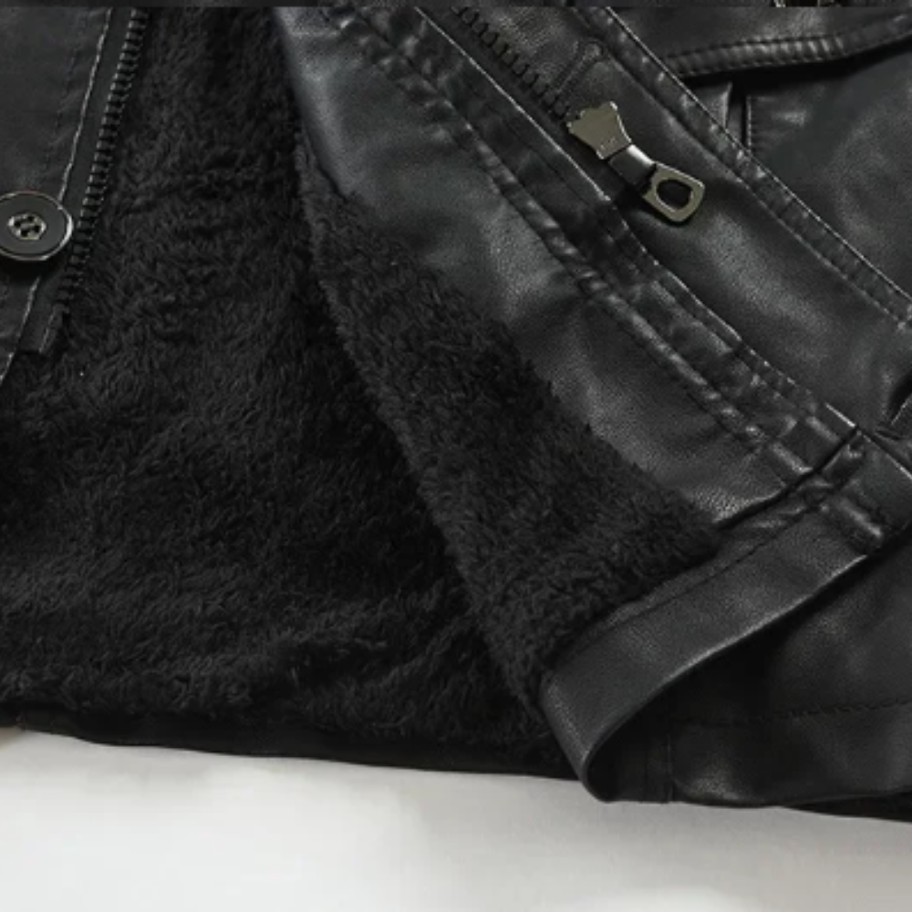 Krystian | Elegantní Dlouhá Kožená Biker Bunda
