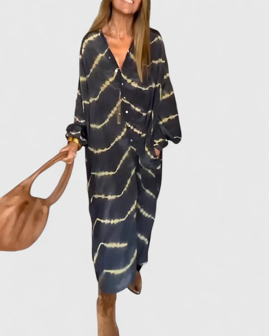 Amelie™ | Elegantní Boho Pruhované Maxi Šaty