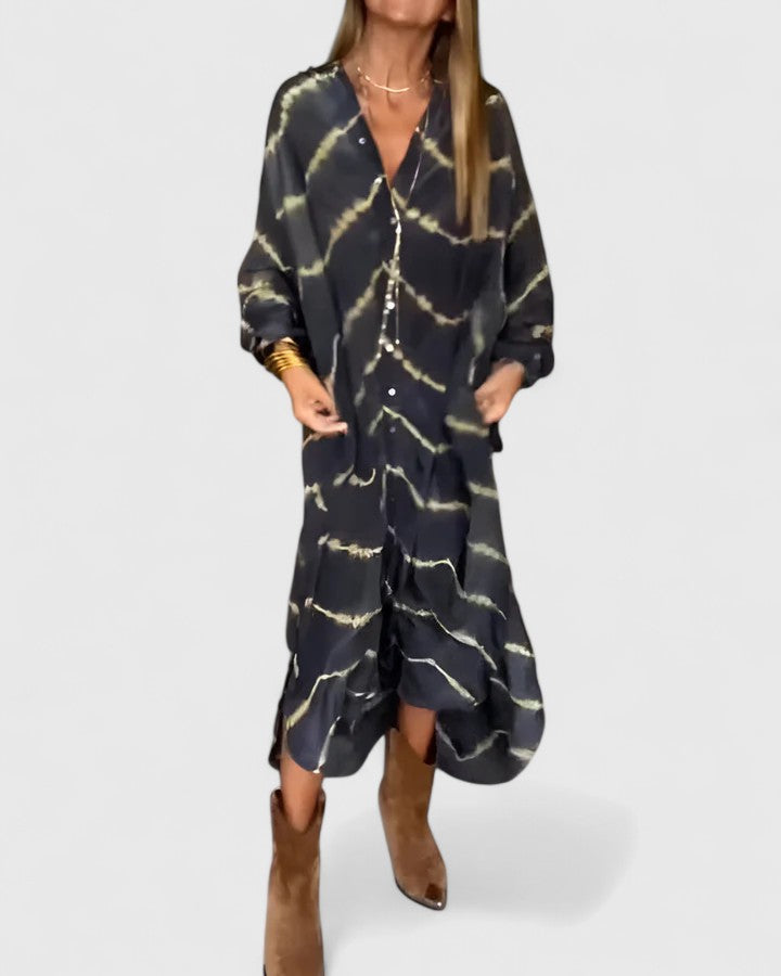 Amelie™ | Elegantní Boho Pruhované Maxi Šaty