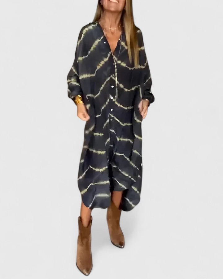 Amelie™ | Elegantní Boho Pruhované Maxi Šaty