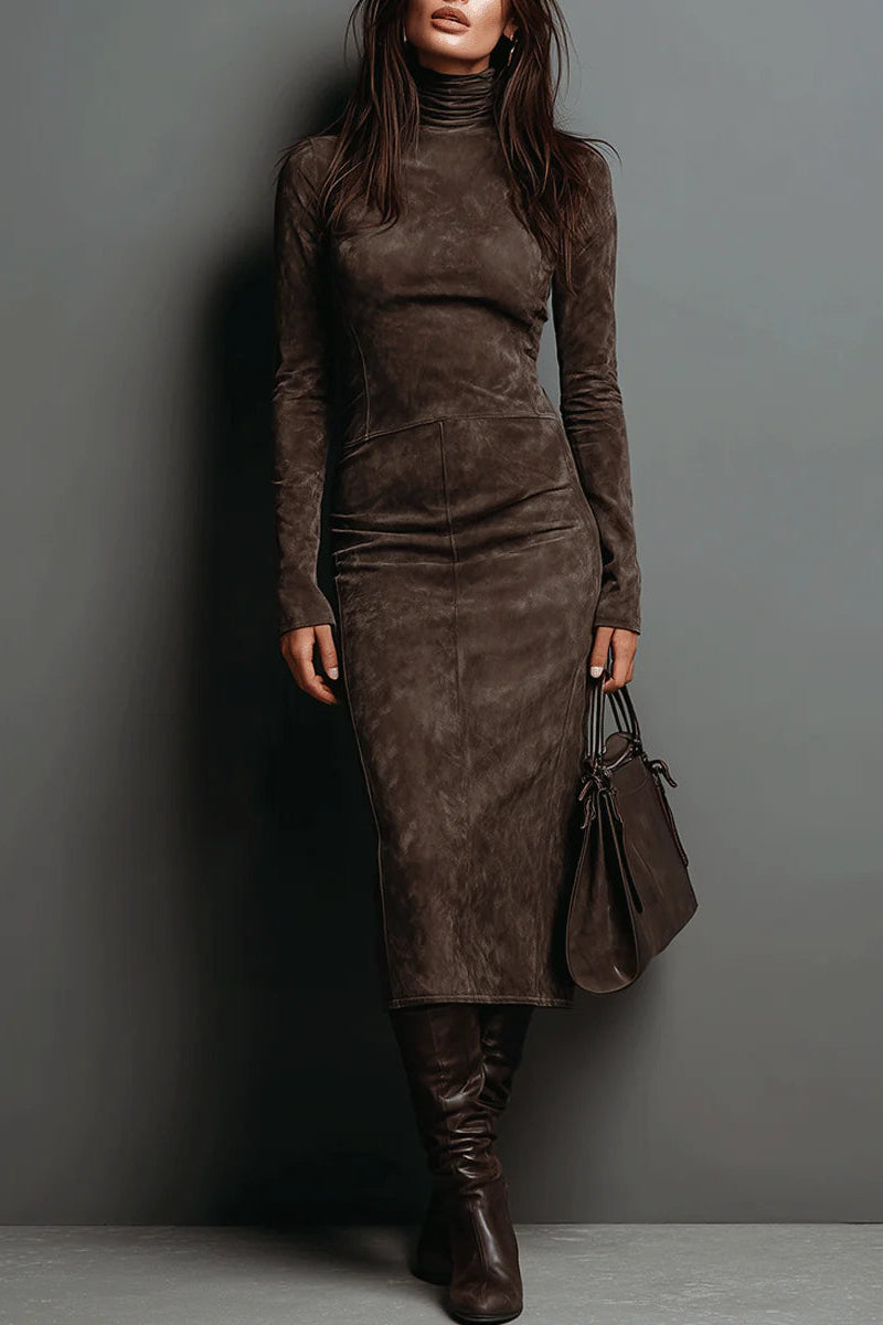 Mildred | Elegantní Suede Maxi Šaty