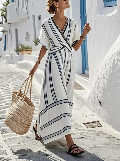 Arlena | Elegantní šaty s křížovým výstřihem
