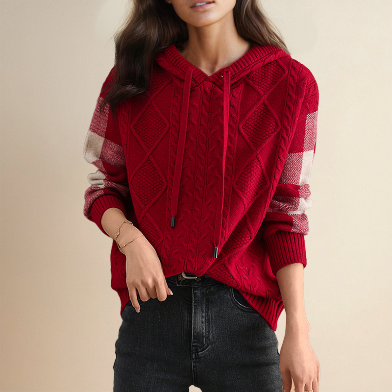 Leonie | Jacquard Mikina s Kapucí