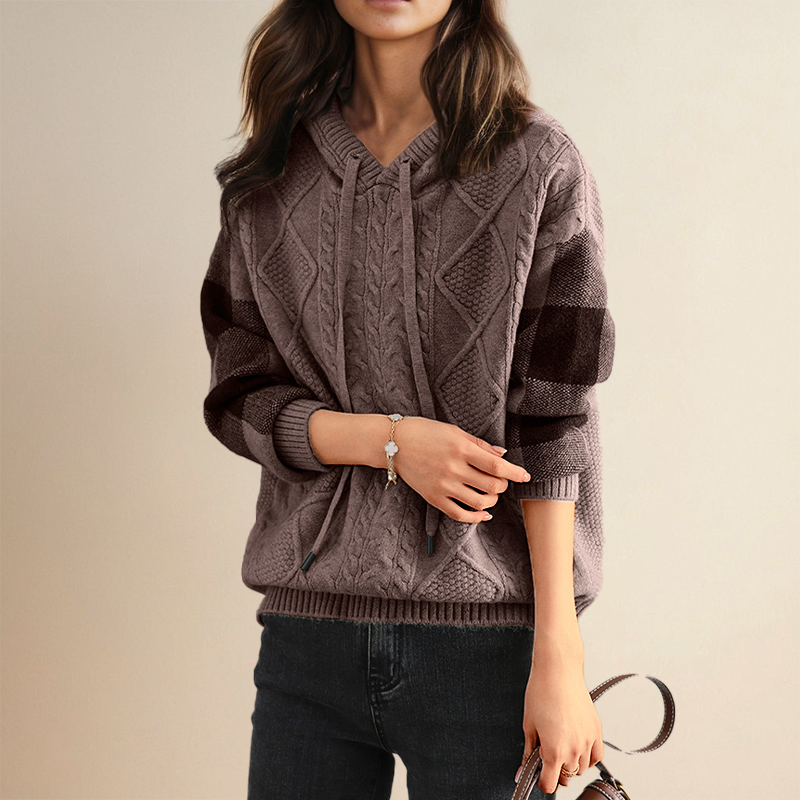 Leonie | Jacquard Mikina s Kapucí