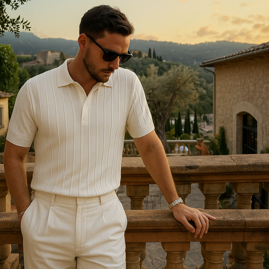 Vemiera | Elegantní polo tričko z žebrovaného úpletu