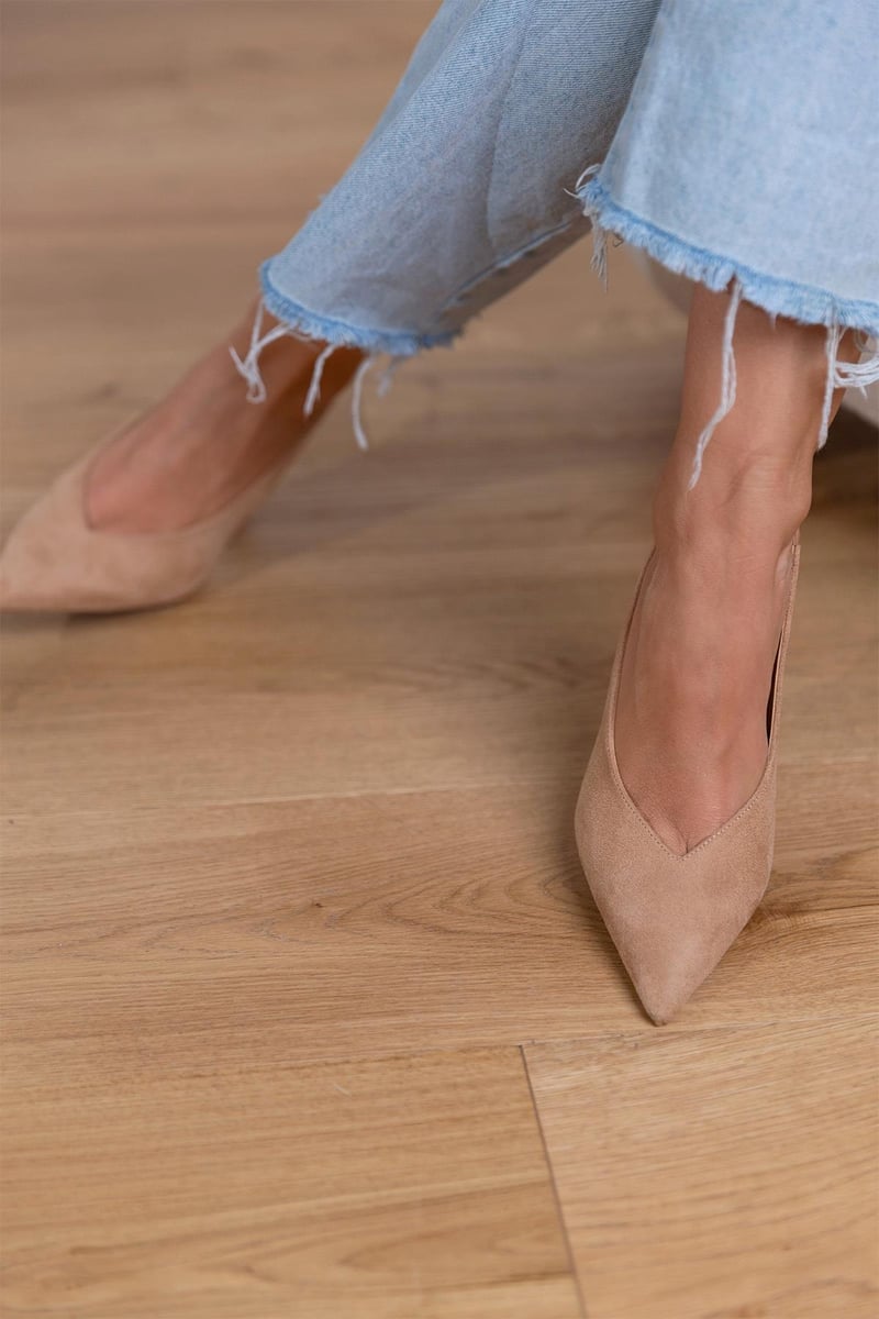 Marlena | Nude Slingback-Pumpy s jemným podpatkem